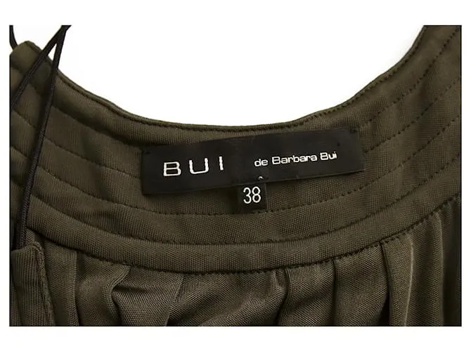 Bui de Barbara Bui Mini vestido de viscosa con tirantes finos de color caqui 38 