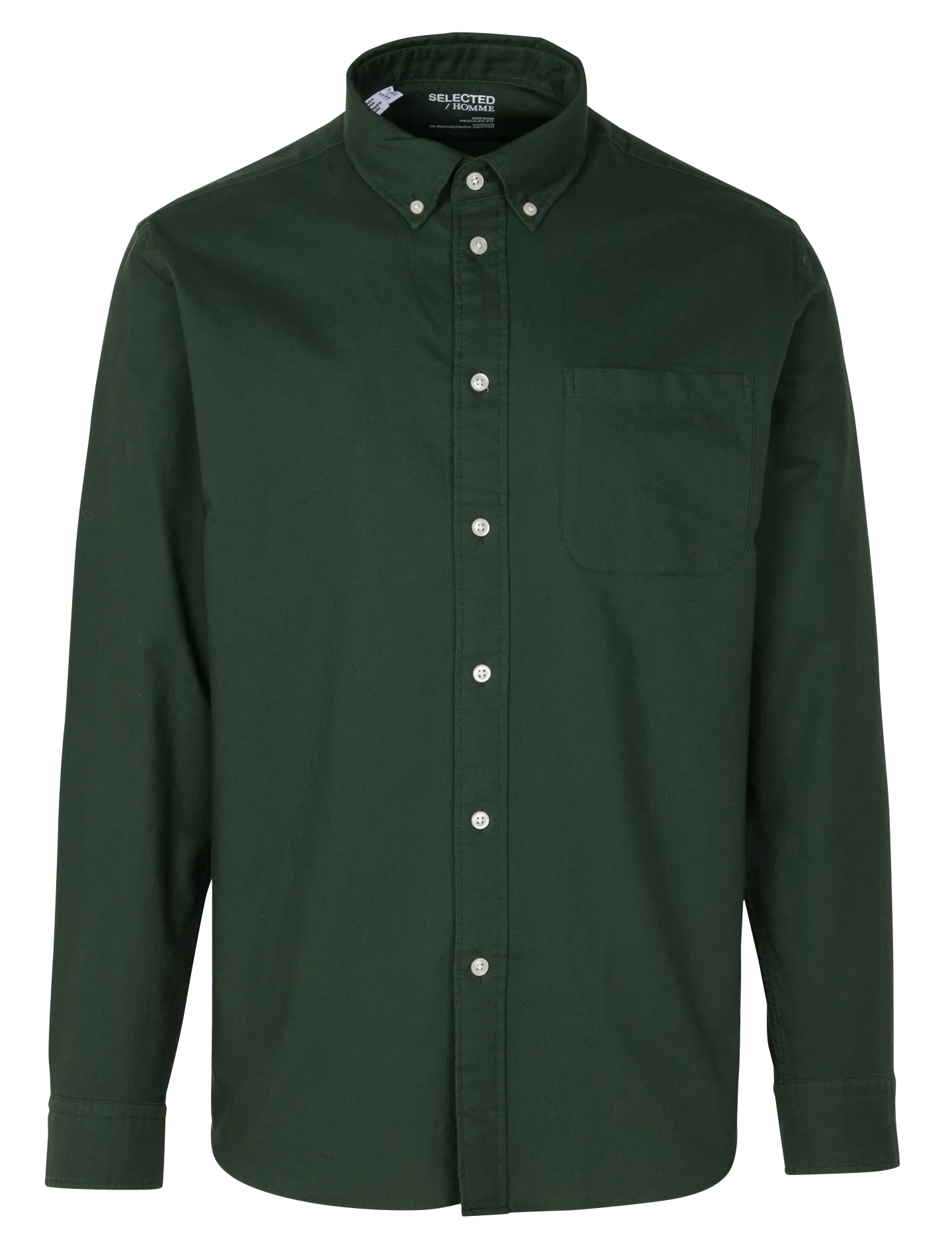 Camisa recta de algodón en verde