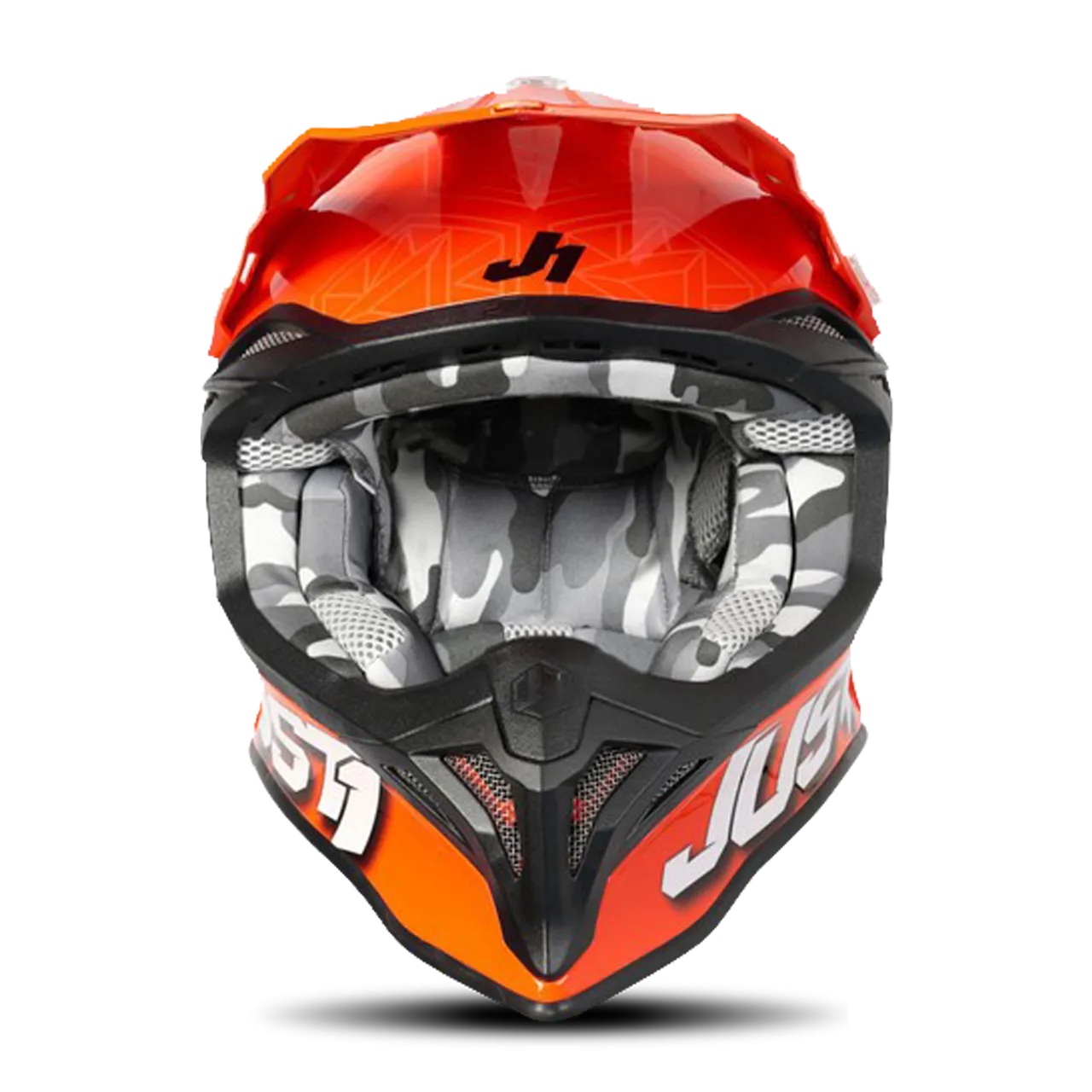 Casco de Cross Just1 J39 Naranja Fluo-Camuflaje