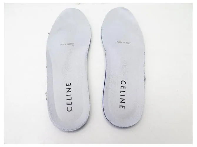 Céline ZAPATOS CELINE TRAINER 36 CT-01 ZAPATILLAS ALTAS DE CUERO Blanco 