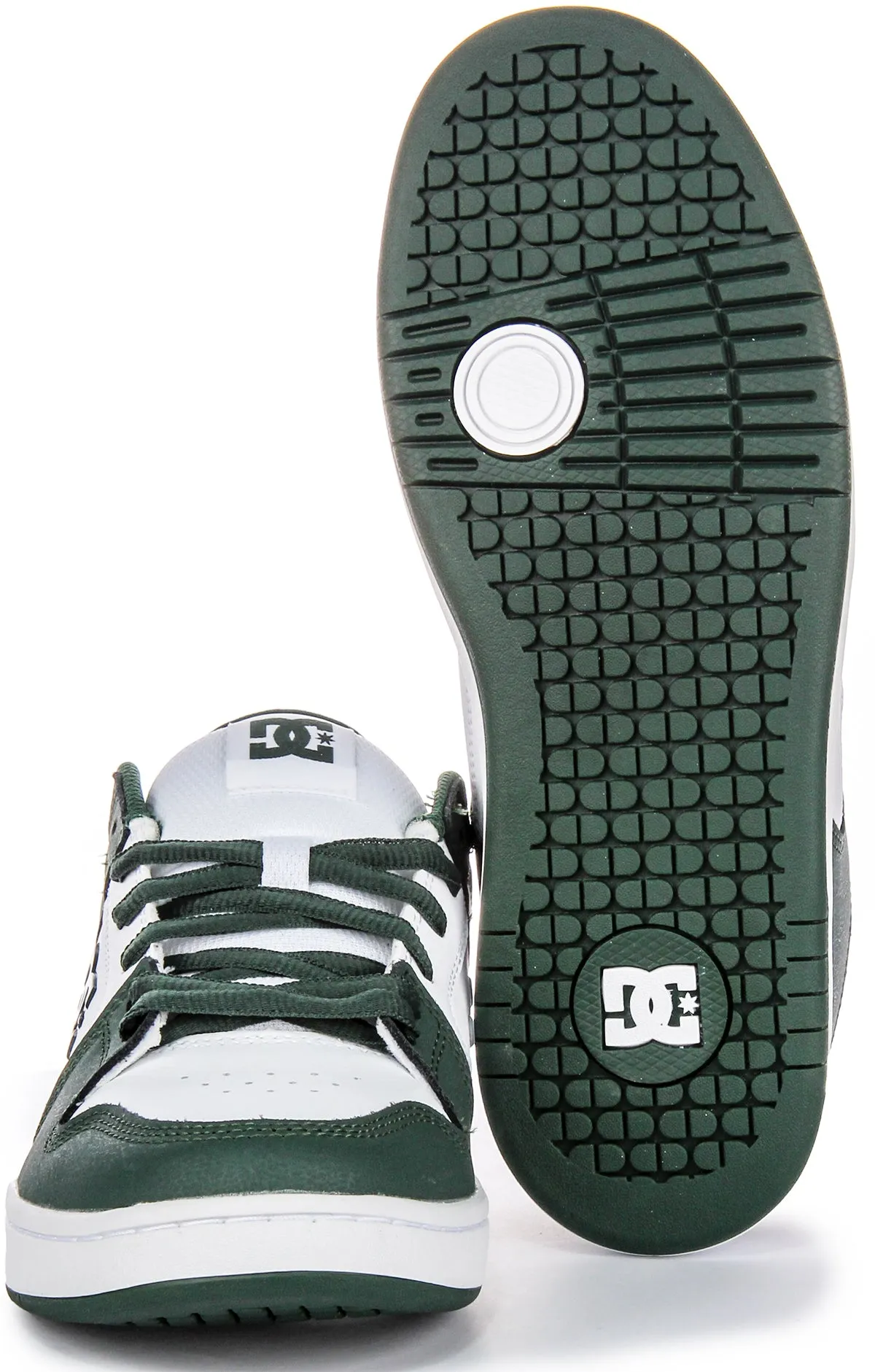 DC Shoes Manteca 4 Zapatillas de Corte con Cordones, Logo Lateral Zapatillas de Cuero en Gris Azul