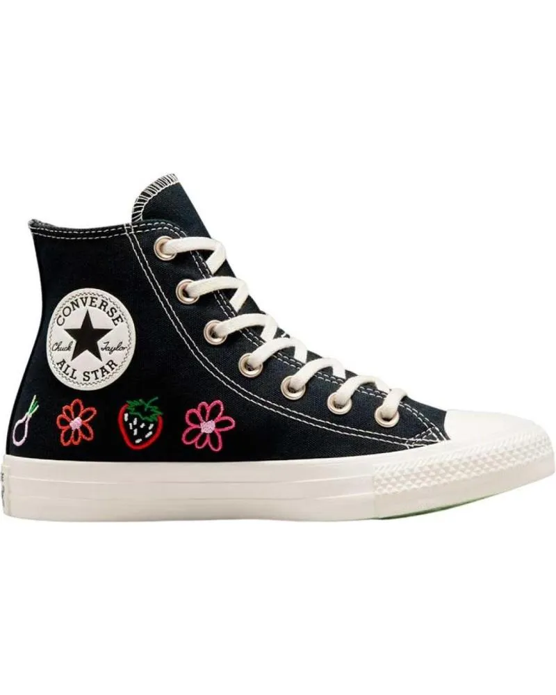 Deportivas de Mujer y Niña CONVERSE A06065C CHUCK TAYLOR ALL STAR HI FESTIVAL STRIPE BLACK-BLACK-GREEN BEAM