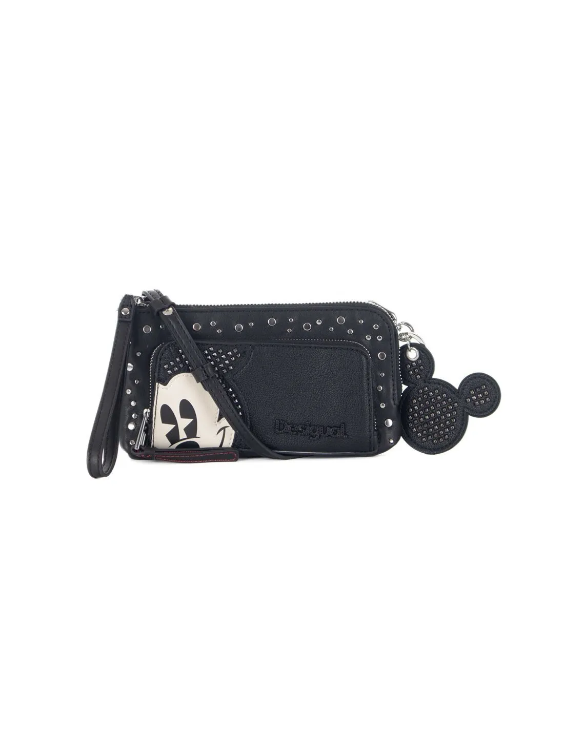 DESIGUAL - Monedero negro Mickey Studstyle Lisa 24WAYP35