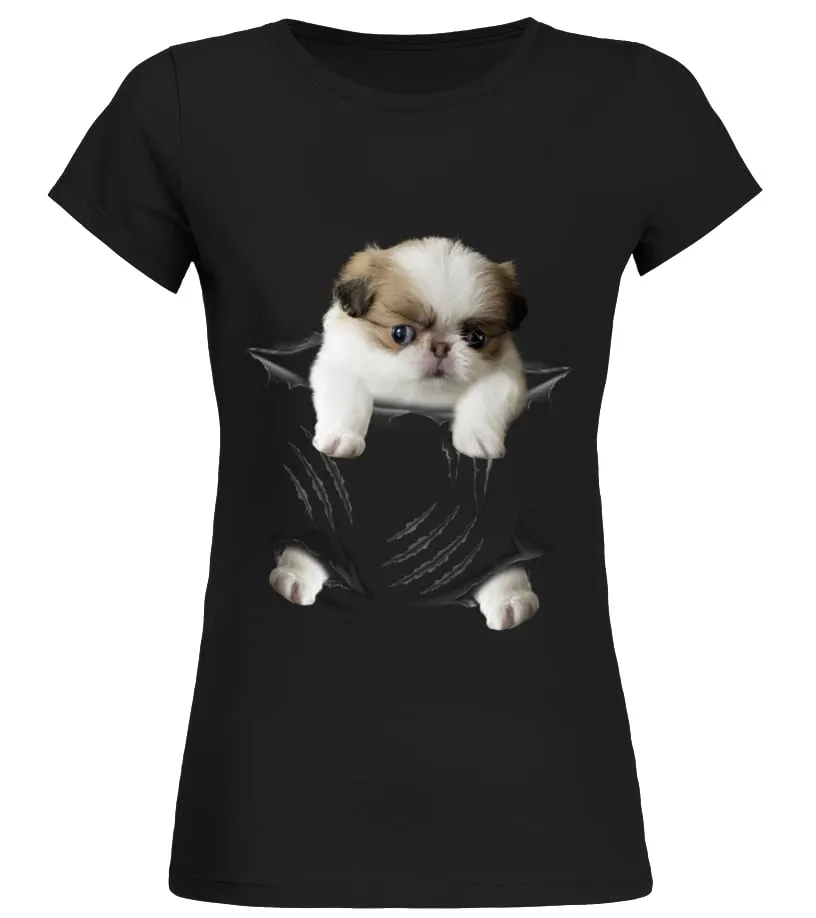 Japanese Chin Scratch Camiseta cuello redondo Mujer