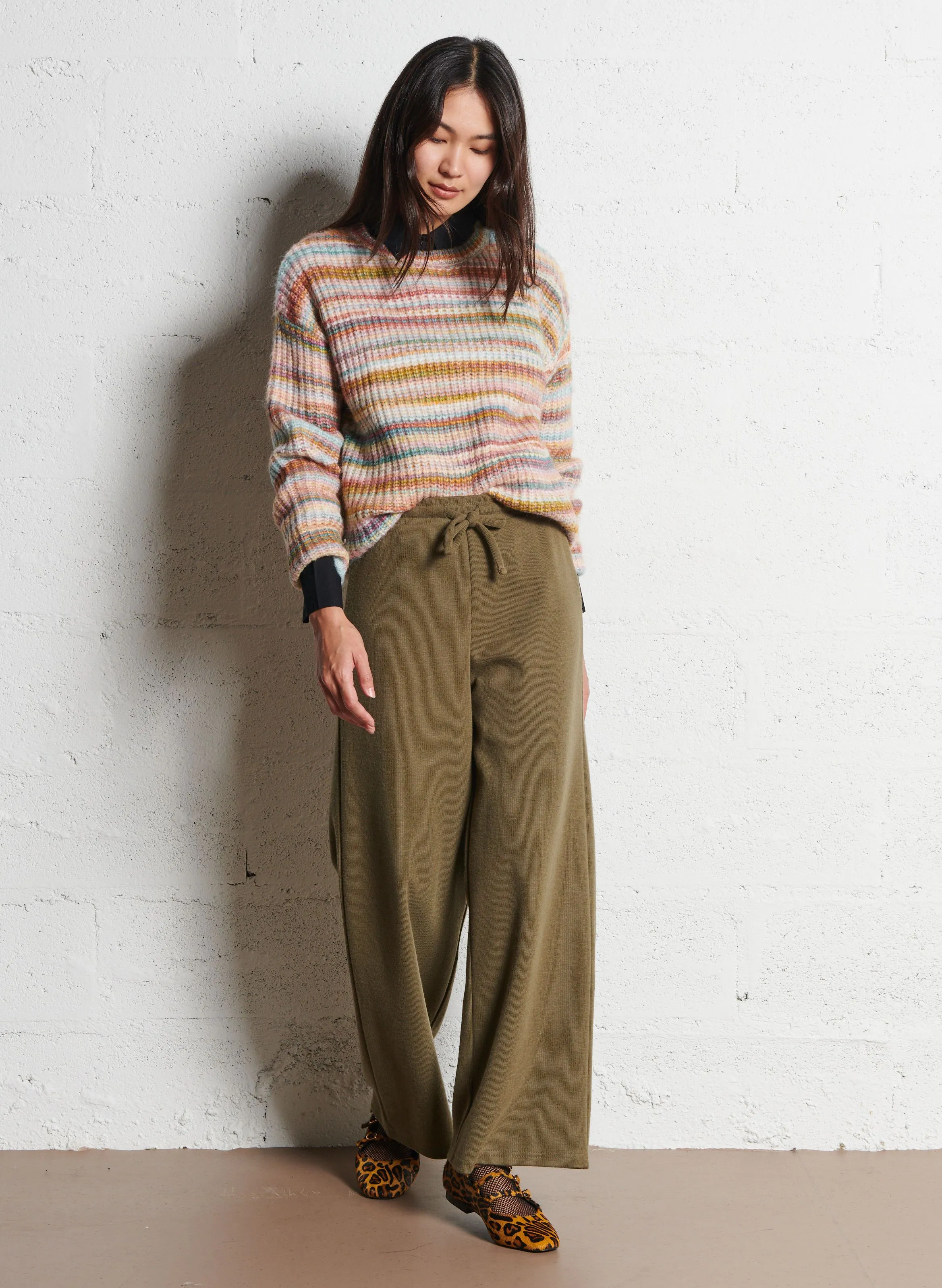 JUNE - Pantalón ancho en verde