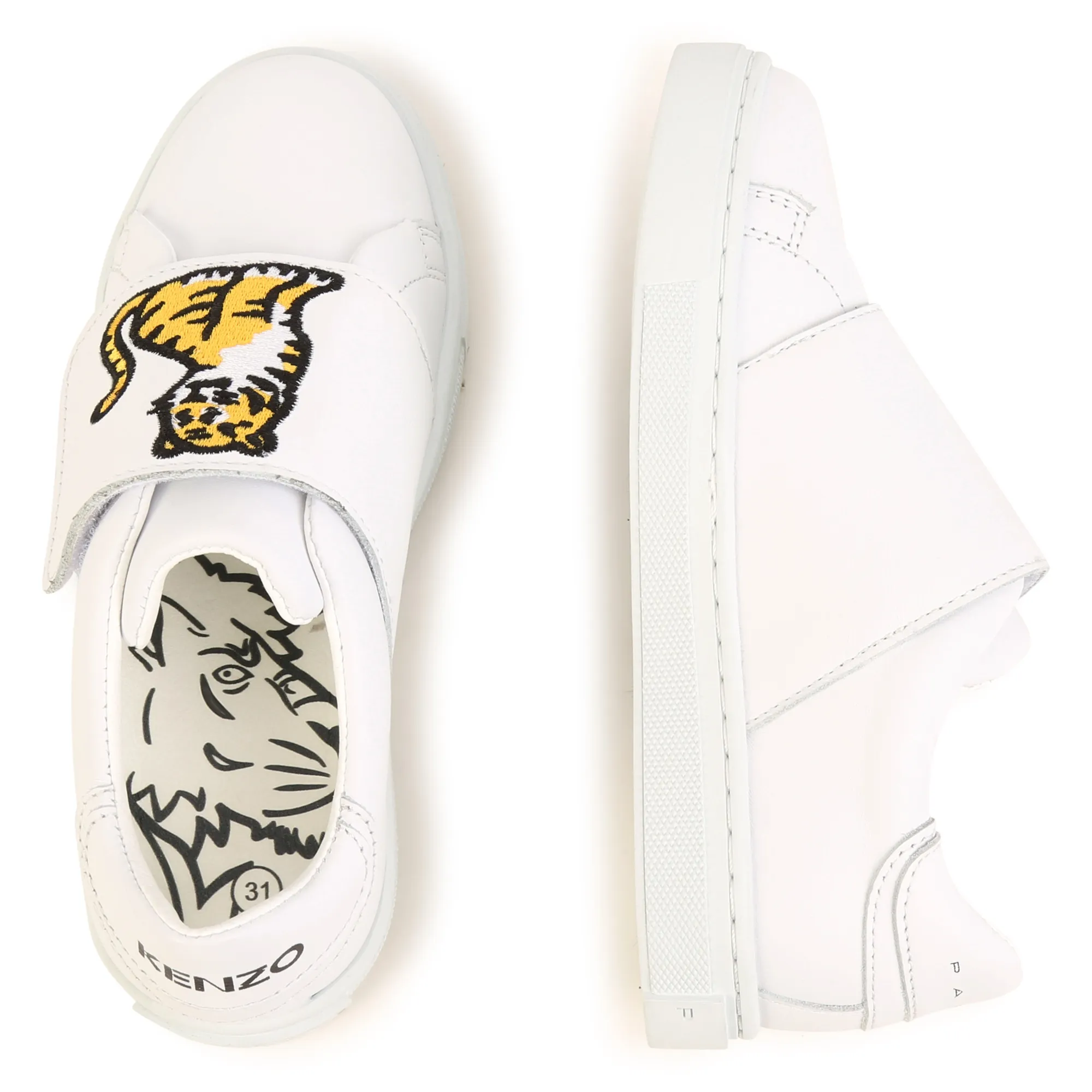 KENZO KIDS Zapatillas de cuero bordado