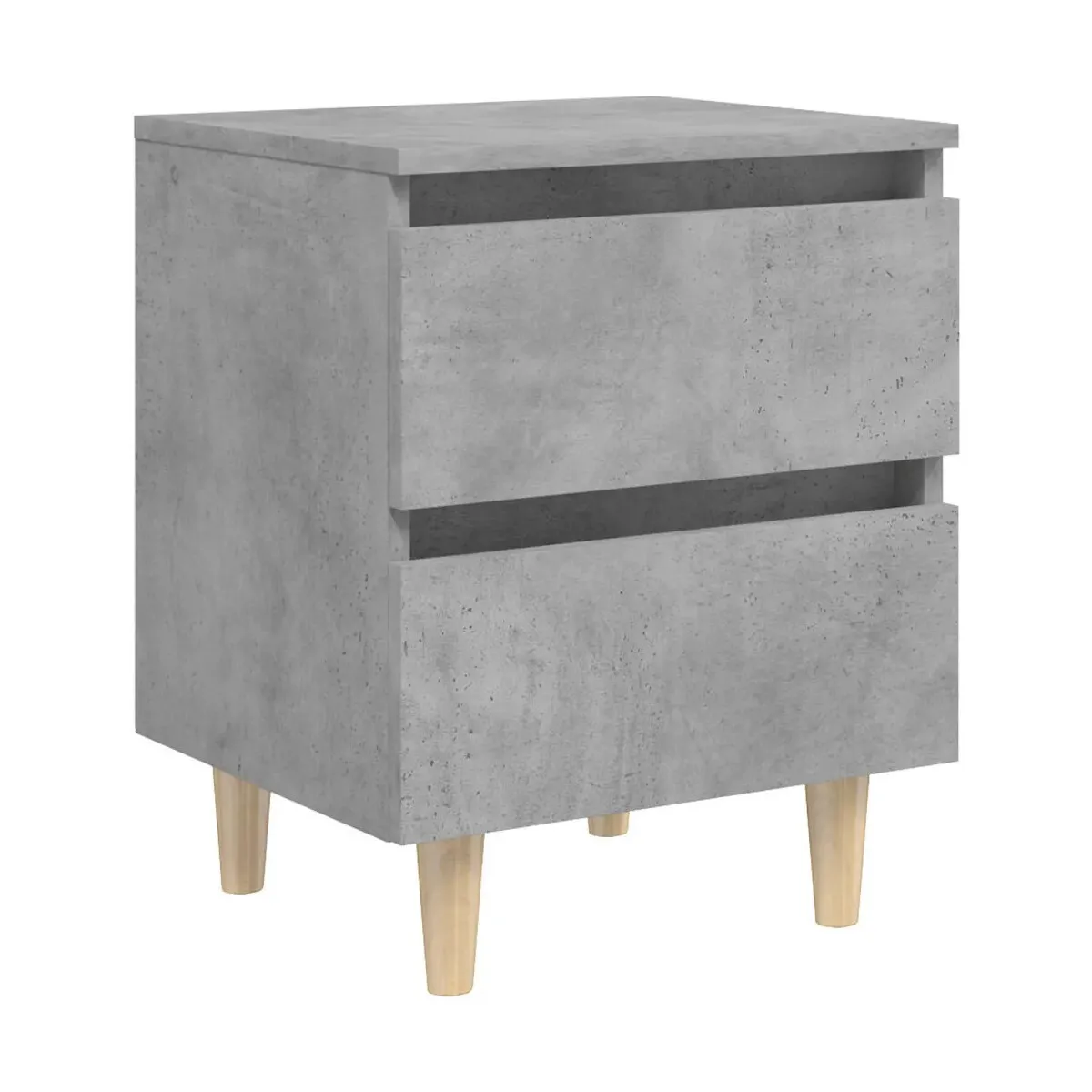 Mesita de noche con patas madera pino gris hormigón 40x35x50