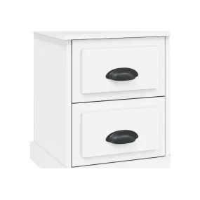 Mesita de noche madera contrachapada blanco 39x39x47,5 cm