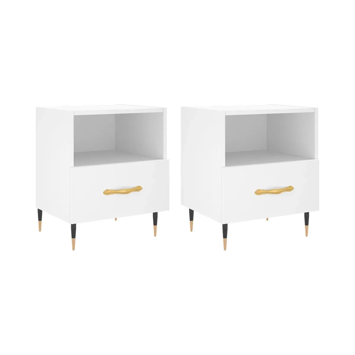 Mesitas de noche 2 uds madera ingeniería blanco 40x35x47,5 cm