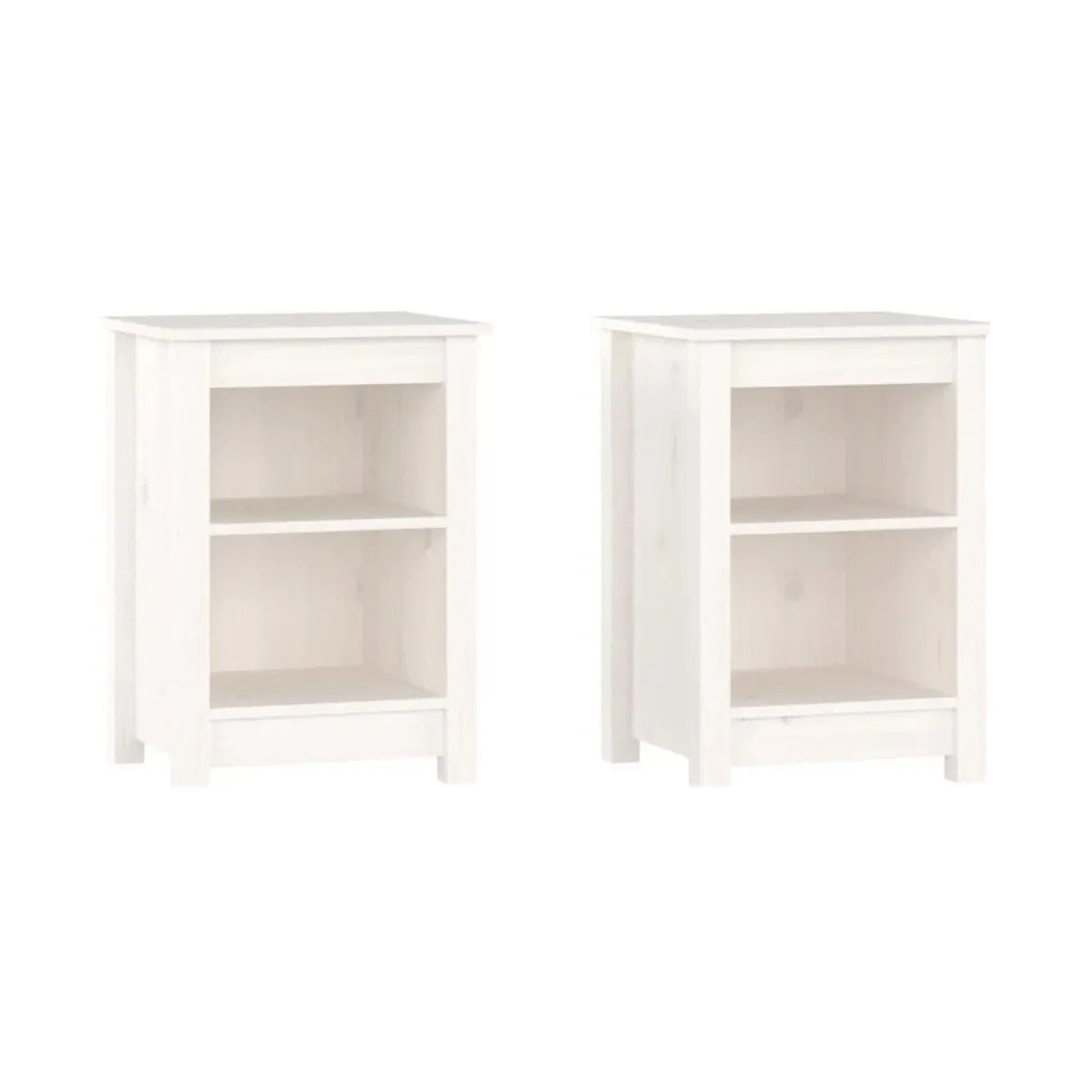 Mesitas de noche 2 uds madera maciza de pino blanco 40x35x55