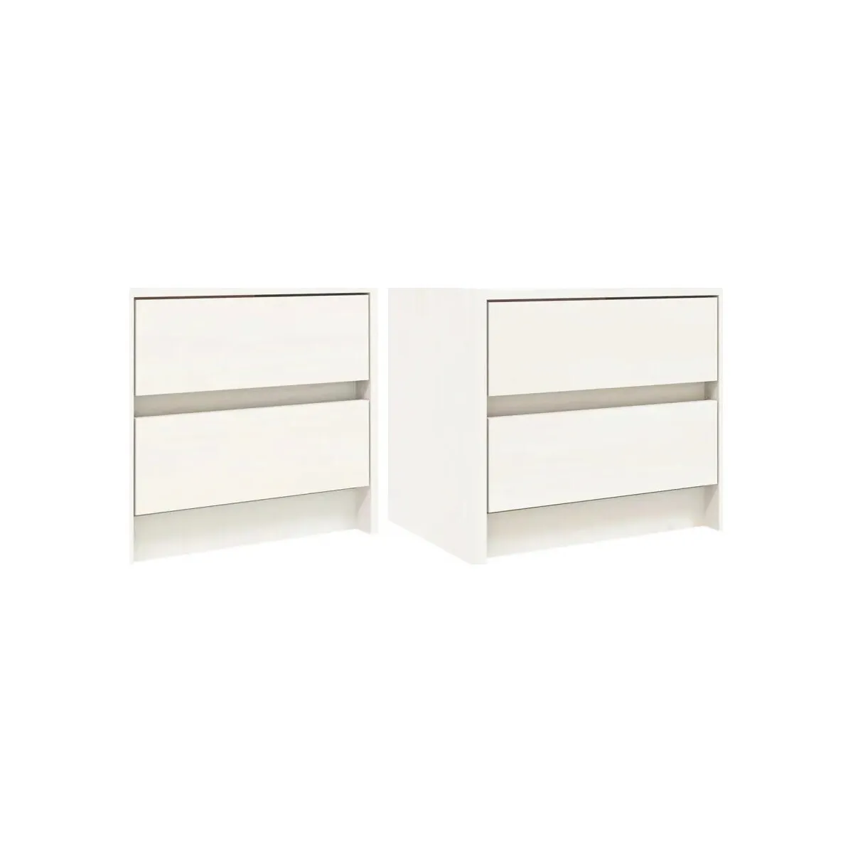 Mesitas de noche 2 uds madera maciza pino blanco 40x31x35,5 cm