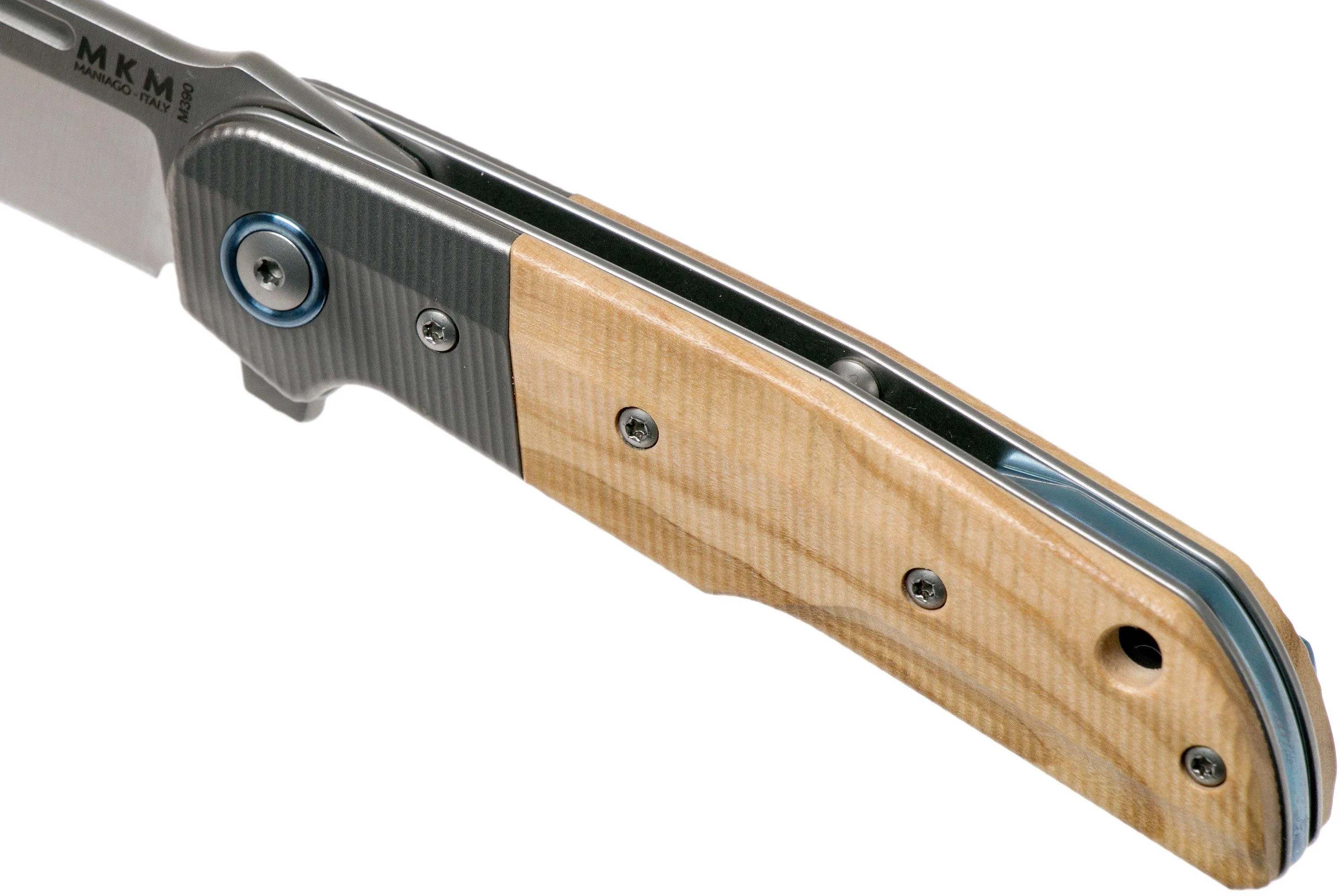 MKM Clap LS01-OT titanium, Olive navaja, Bob Terzuola Design
