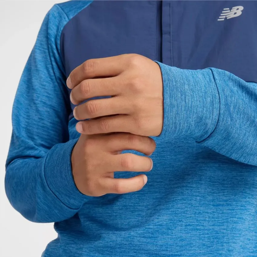 New Balance Hombre Suéteres Athletics Heat Grid 1/2 Zip Azul 