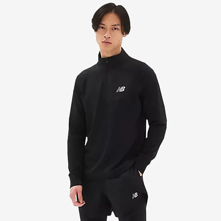 New Balance Hombre Suéteres NB Heat Grid Half Zip Negro 