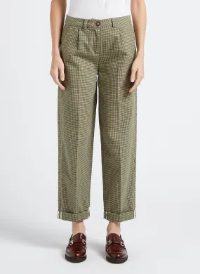 Pantalón tapered de algodón en verde
