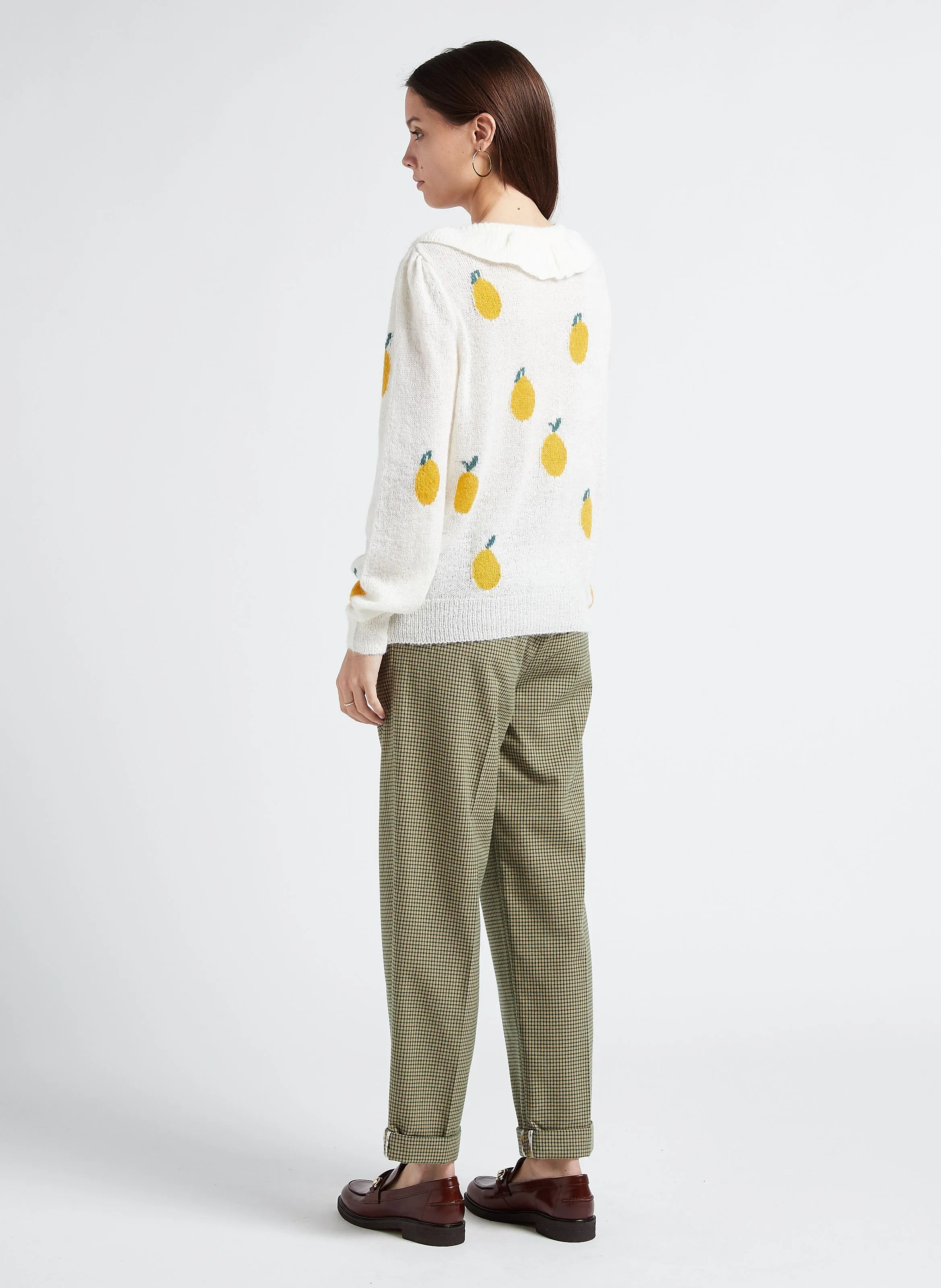 Pantalón tapered de algodón en verde