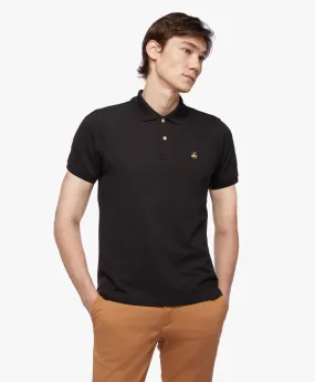 Polo negro meteorito de corte slim en Golden Fleece de Supima elástico