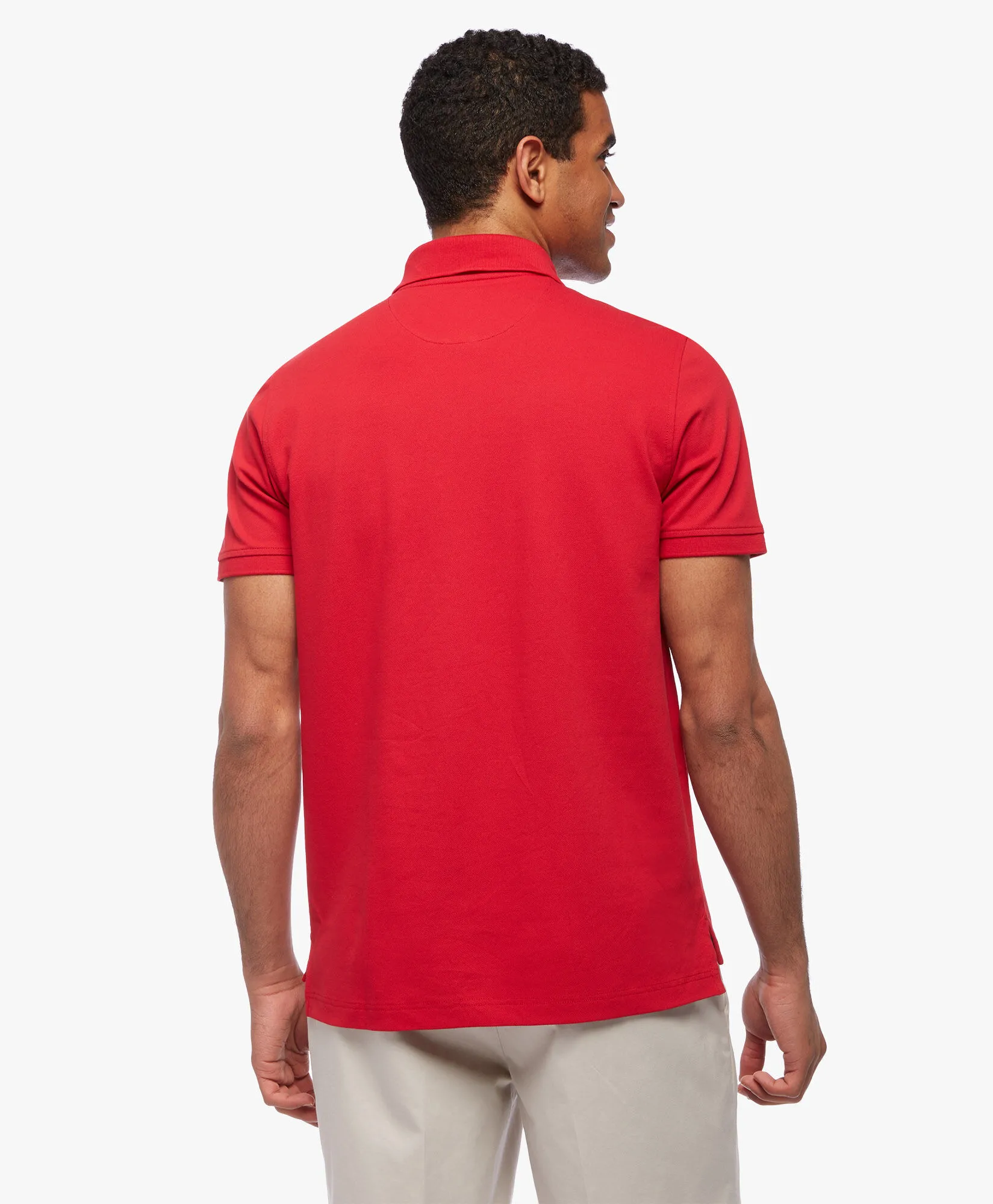 Polo rojo de corte slim en Golden Fleece de Supima elástico