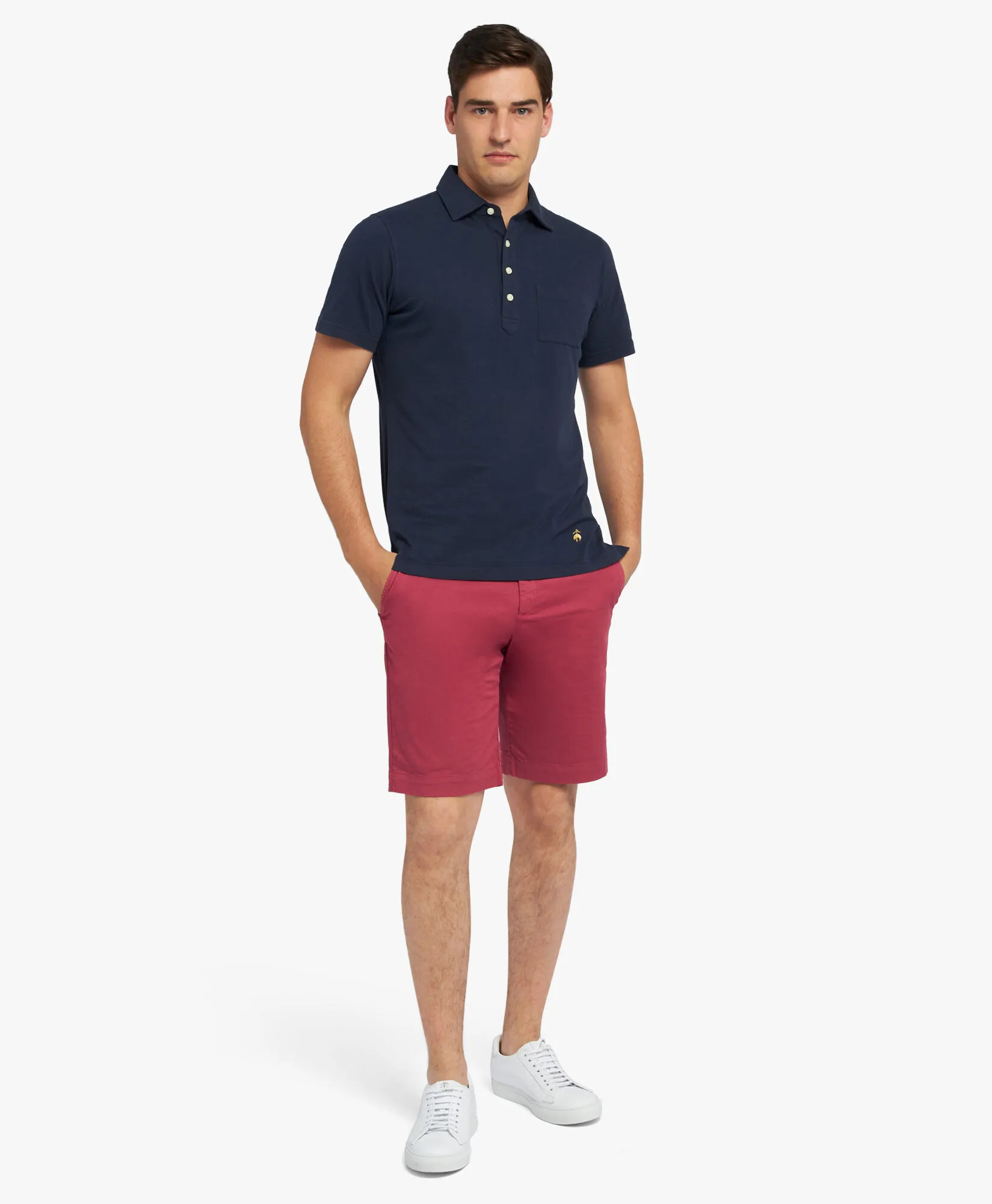 Polo Vintage azul marino en punto de algodón