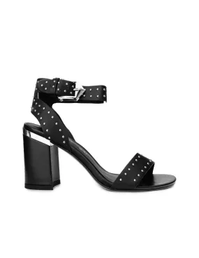 Sandalias Tacón Negras Tachuelas