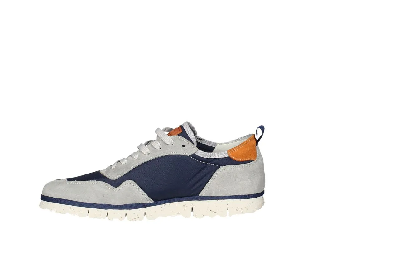 Sneaker Nobuck/nylon Gris-azul Pieza Talon Naranja