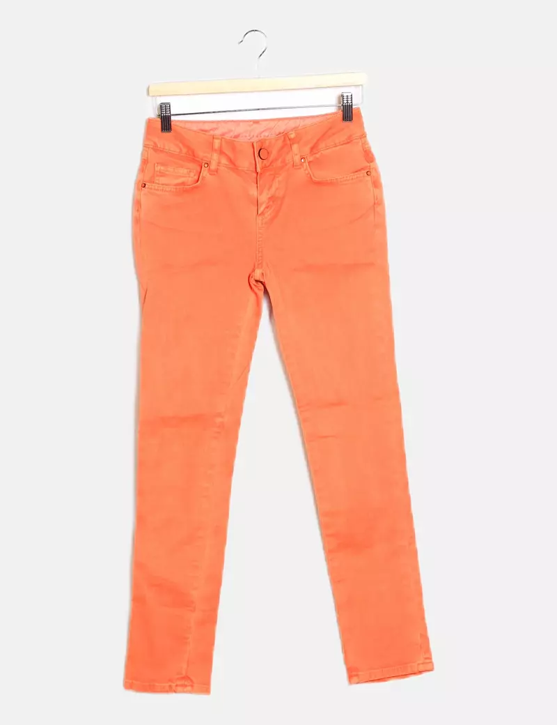 Uterqüe Jeans denim naranja skinny