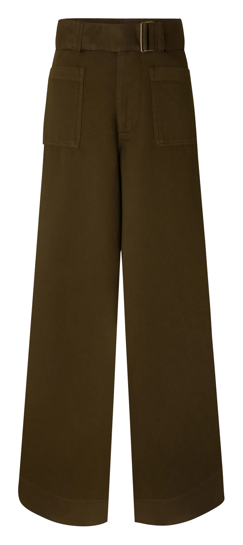 VAGABOND - Pantalón ancho de algodón en verde