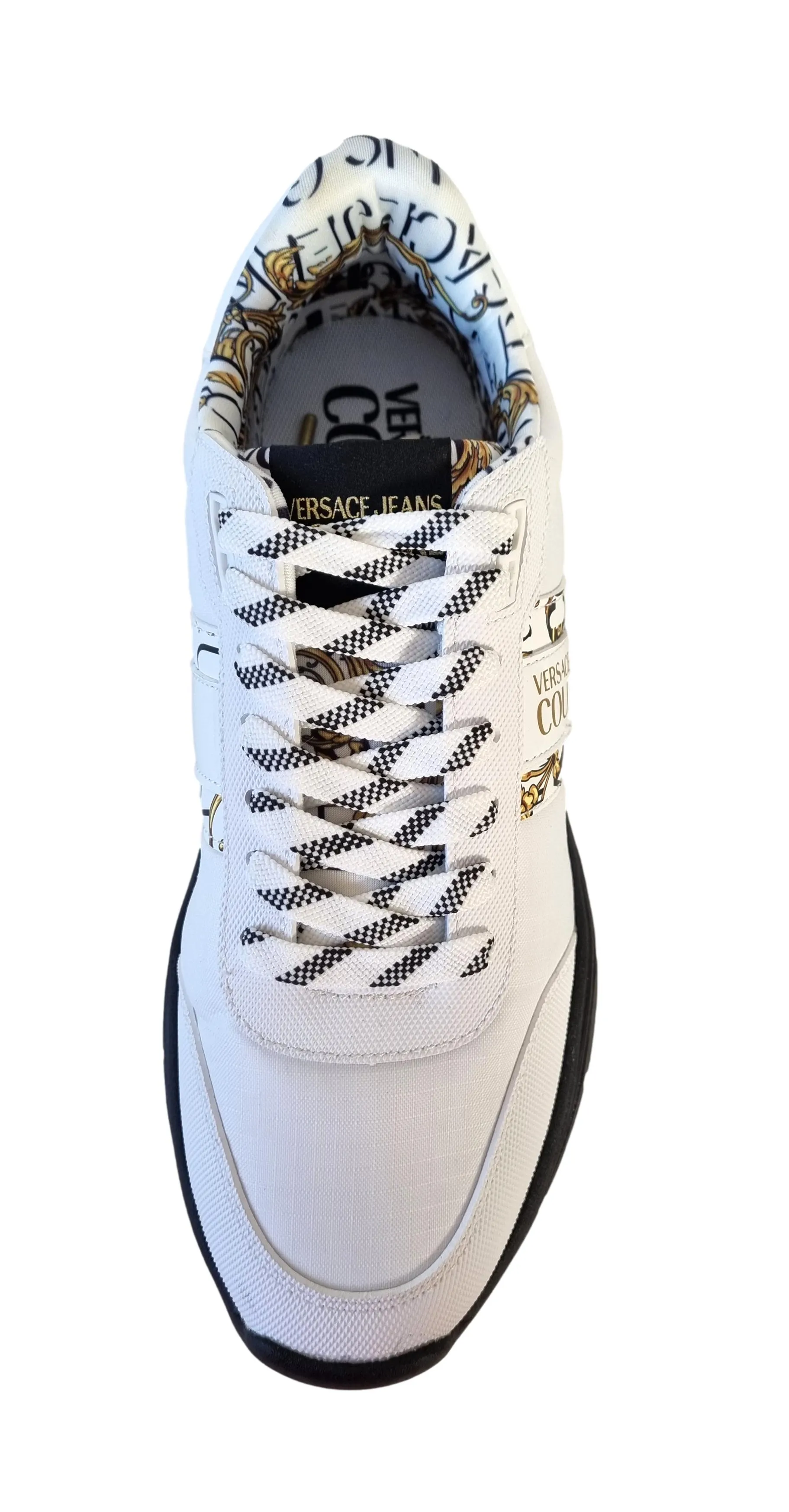 Versace couture zapatos de hombre sneakers en tela y goma 73YA3SZ4 Blitzar