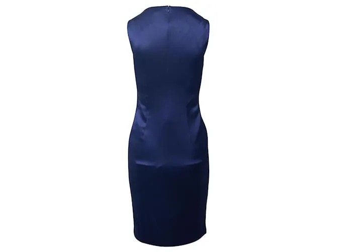 VESTIDO CORTE JOSEPH DE SEDA AZUL MARINO 