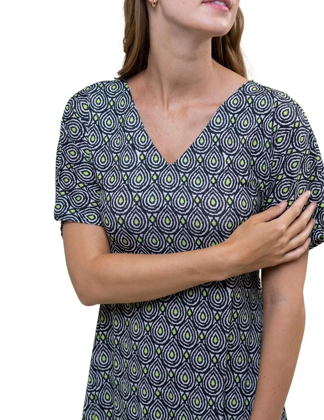 Vestido HONGO: Elegancia y estilo en tonos azules y verdes