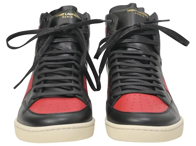 Zapatillas altas Saint Laurent SL-10H en cuero negro 