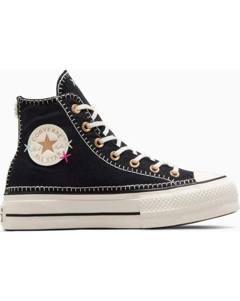 Zapatillas deporte CONVERSE  de Mujer A08731C CHUCK TAYLOR ALL STAR LIFT CRAFTED STITCHING PLATF  BLACK-EGRET-GOLD