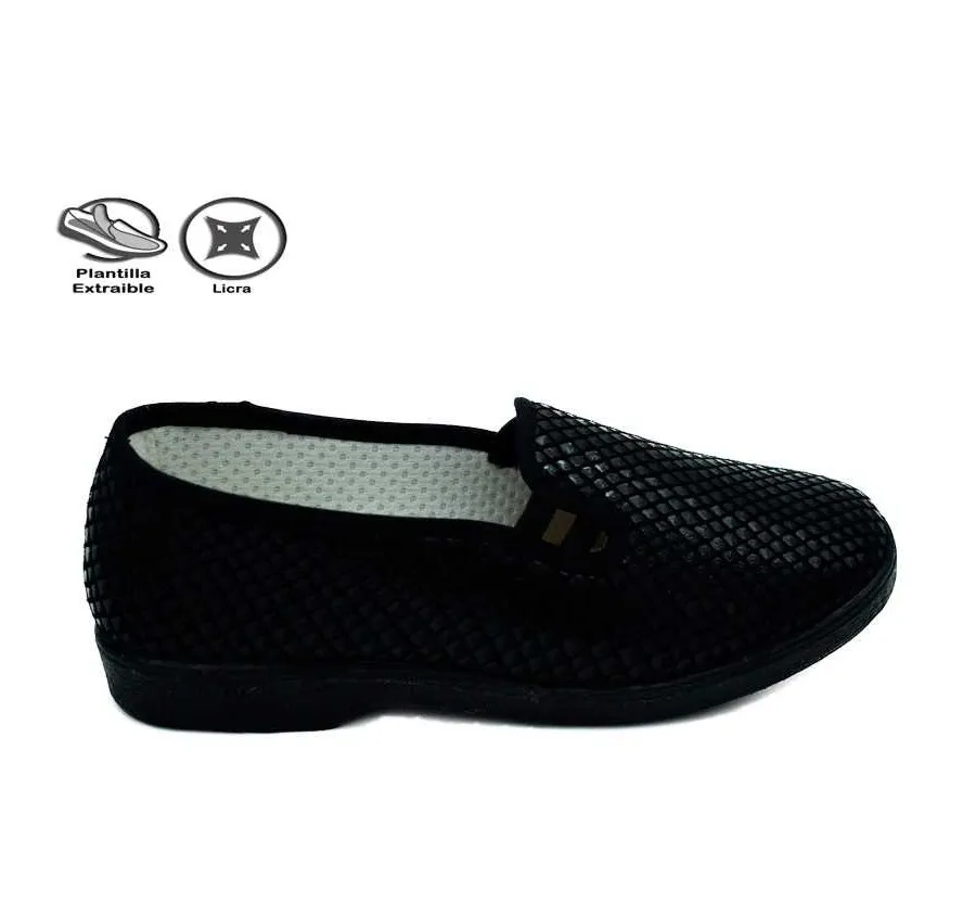 ZAPATO DOCTOR CUTILLAS 866 HORMA ANCHA ELASTICOS LICRA  COLOR NEGRO BAMBU 25359